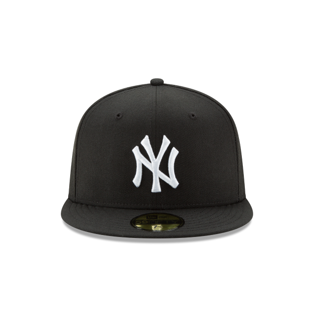 New York Yankees MLB New Era Men Black / White 59Fifty Basic Fitted Hat product image 5, provided for visual reference and