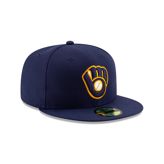 Milwaukee Brewers MLB New Era Men Navy 59Fifty Authentic Collection Alternate Fitted Hat product image 6, provided for