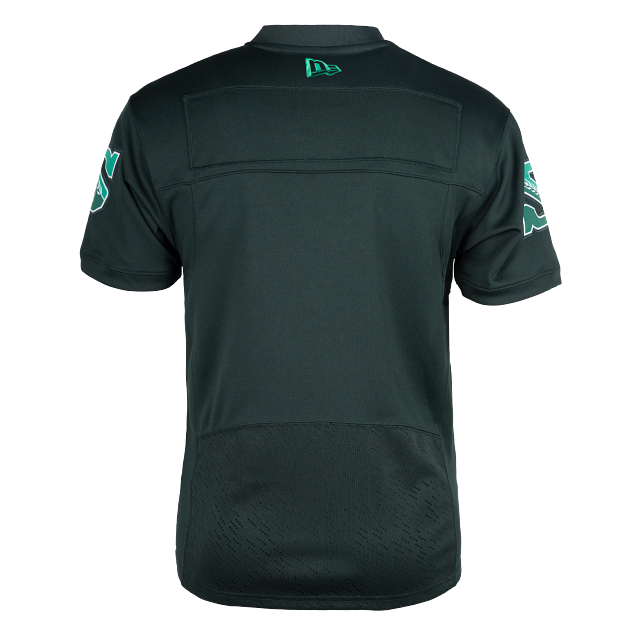 Saskatchewan Roughriders CFL New Era Men Forest Green 2024 Third Replica Jersey product image 2, provided for visual
