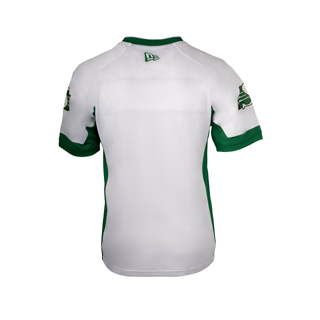 Saskatchewan Roughriders CFL New Era Men White Away Replica Jersey product image 2, provided for visual reference and