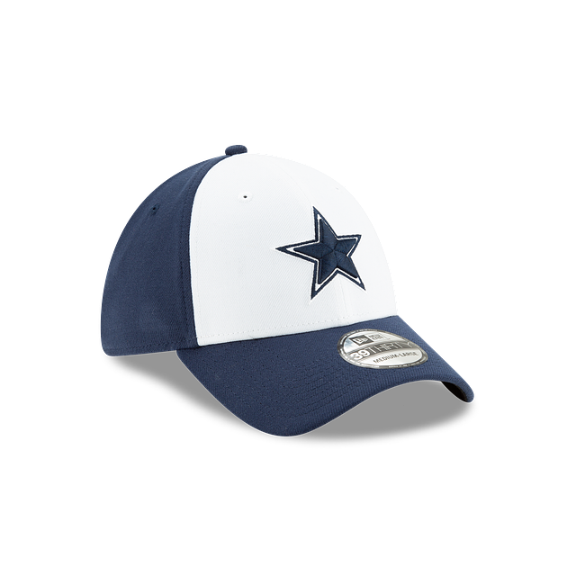 Dallas Cowboys NFL New Era Men White Navy 39Thirty Team Classic Stretch Fit Hat product image 5, provided for visual