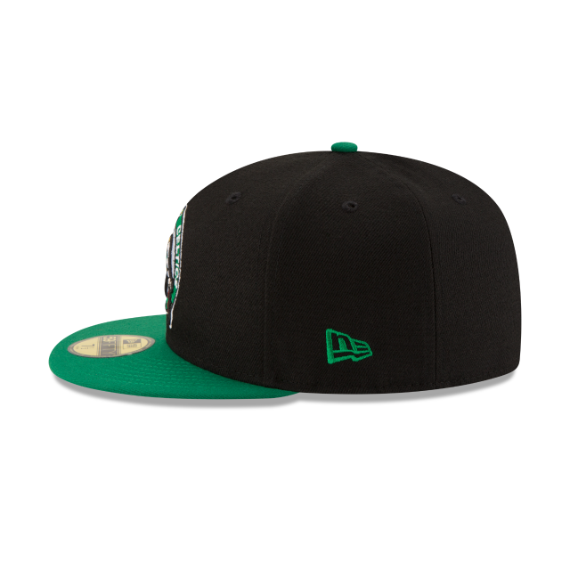 Boston Celtics NBA New Era Men Black/Green 59Fifty Two Tone Fitted Hat product image 4, provided for visual reference and