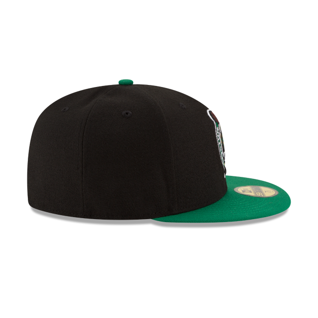 Boston Celtics NBA New Era Men Black/Green 59Fifty Two Tone Fitted Hat product image 3, provided for visual reference and