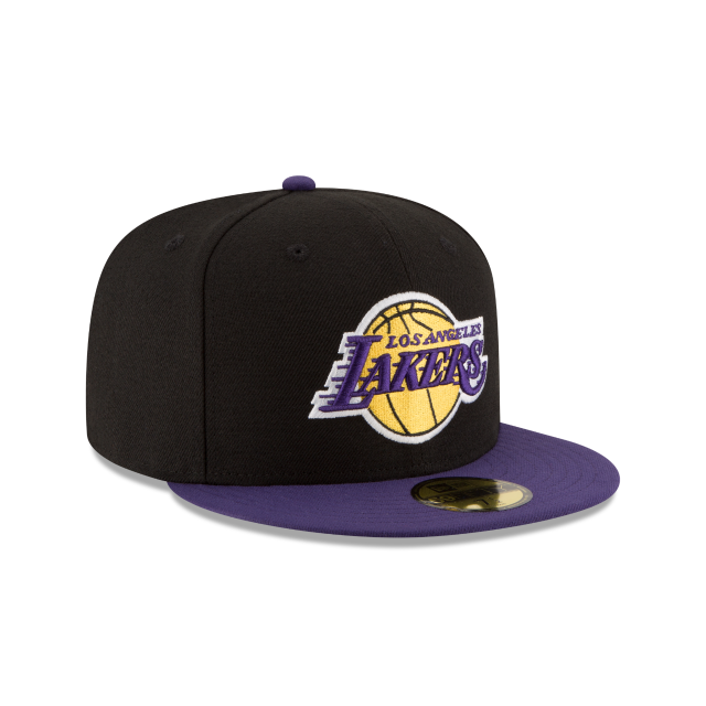 Los Angeles Lakers NBA New Era Men Black/Purple 59Fifty Two Tone Fitted Hat product image 6, provided for visual reference