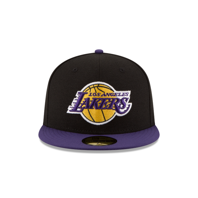 Los Angeles Lakers NBA New Era Men Black/Purple 59Fifty Two Tone Fitted Hat product image 5, provided for visual reference
