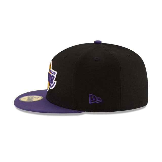 Los Angeles Lakers NBA New Era Men Black/Purple 59Fifty Two Tone Fitted Hat product image 4, provided for visual reference