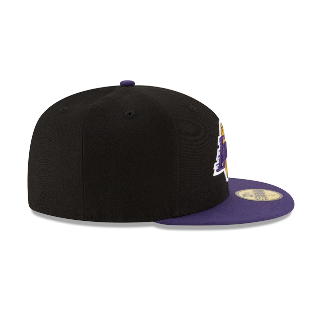 Los Angeles Lakers NBA New Era Men Black/Purple 59Fifty Two Tone Fitted Hat product image 3, provided for visual reference