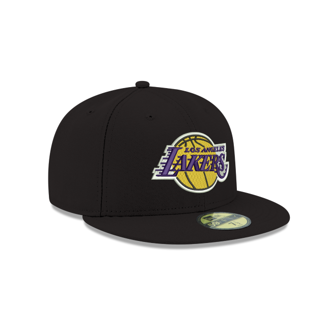 Los Angeles Lakers NBA New Era Men Black 59Fifty Fitted Hat product image 4, provided for visual reference and product