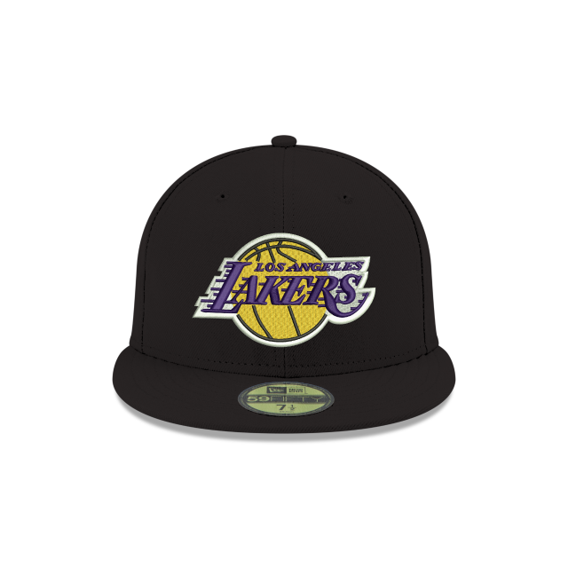 Los Angeles Lakers NBA New Era Men Black 59Fifty Fitted Hat product image 3, provided for visual reference and product