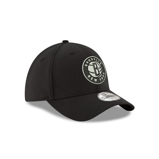 Brooklyn Nets NBA New Era Men Black 39Thirty Team Classic Stretch Fit Hat product image 4, provided for visual reference and
