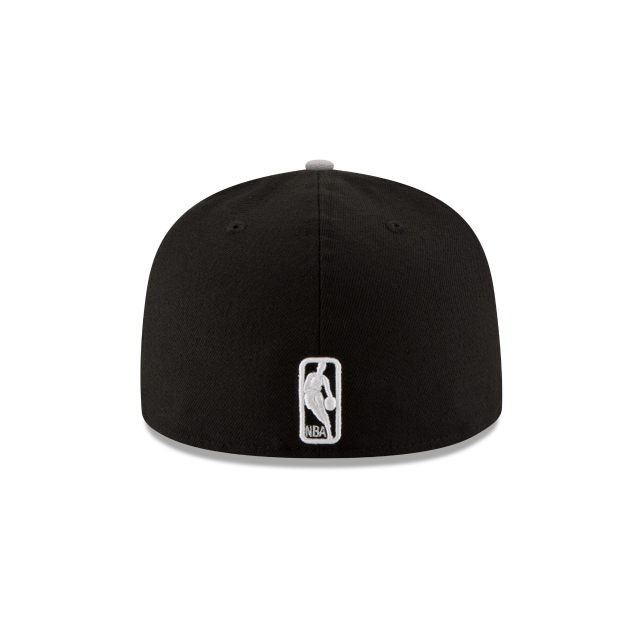 Brooklyn Nets NBA New Era Men Black/Grey 59Fifty Two Tone Fitted Hat product image 2, provided for visual reference and