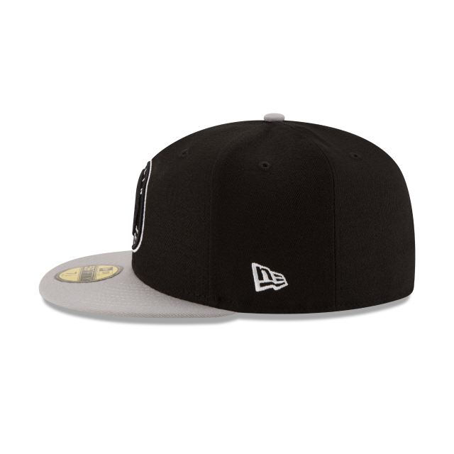 Brooklyn Nets NBA New Era Men Black/Grey 59Fifty Two Tone Fitted Hat product image 4, provided for visual reference and