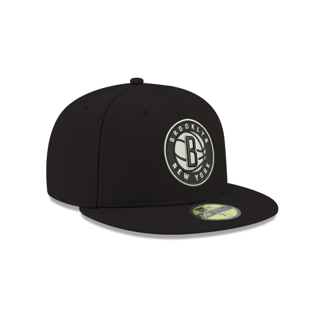 Brooklyn Nets NBA New Era Men Black 59Fifty Alternate Fitted Hat product image 4, provided for visual reference and product