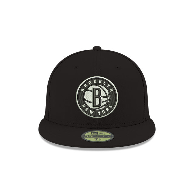 Brooklyn Nets NBA New Era Men Black 59Fifty Alternate Fitted Hat product image 3, provided for visual reference and product