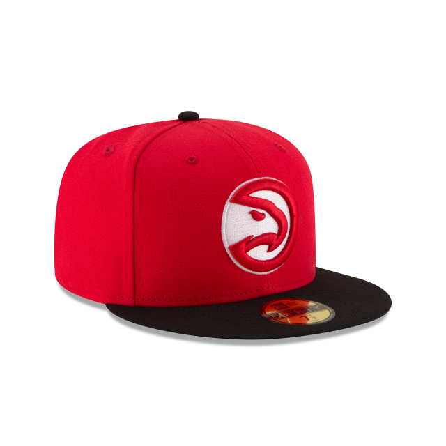 Atlanta Hawks NBA New Era Men Red/Black 59Fifty Two Tone Fitted Hat product image 6, provided for visual reference and