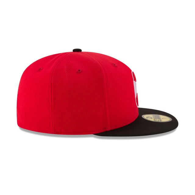 Atlanta Hawks NBA New Era Men Red/Black 59Fifty Two Tone Fitted Hat product image 3, provided for visual reference and