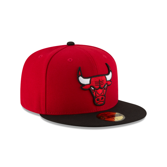 Chicago Bulls NBA New Era Men Red/Black 59Fifty Two Tone Fitted Hat product image 6, provided for visual reference and