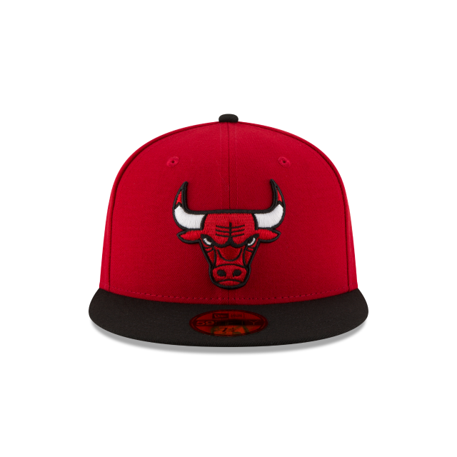 Chicago Bulls NBA New Era Men Red/Black 59Fifty Two Tone Fitted Hat product image 5, provided for visual reference and