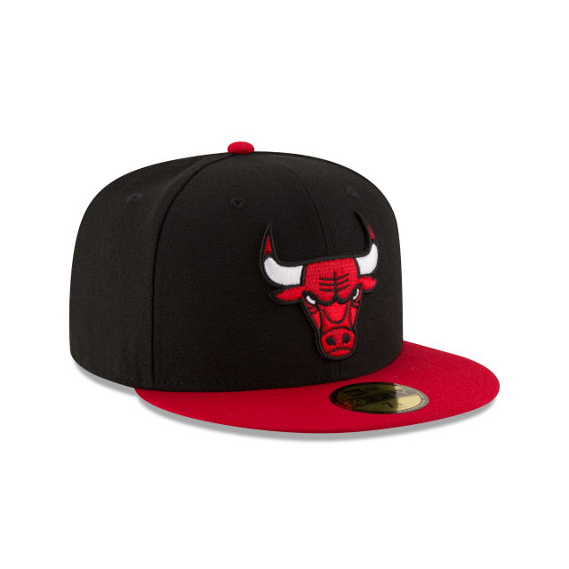 Chicago Bulls NBA New Era Men Black/Red 59Fifty Two Tone Fitted Hat product image 6, provided for visual reference and