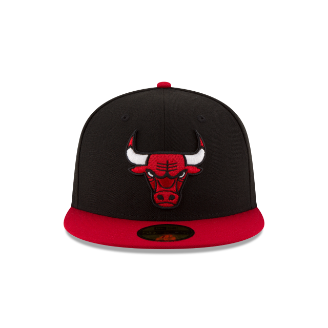 Chicago Bulls NBA New Era Men Black/Red 59Fifty Two Tone Fitted Hat product image 5, provided for visual reference and