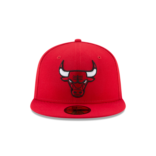 Chicago Bulls NBA New Era Men Red 59Fifty Basic Fitted Hat product image 5, provided for visual reference and product detail
