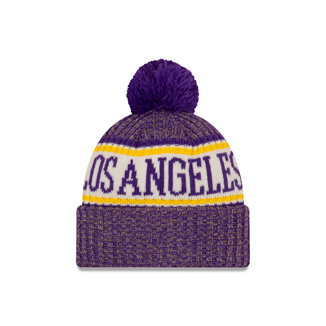 Los Angeles Lakers NBA New Era Men Purple Sport Cuff Pom Knit product image 2, provided for visual reference and product