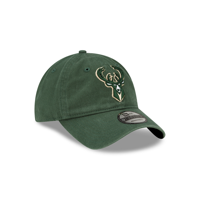 Milwaukee Bucks NBA New Era Men Green 9Twenty Core Classic Adjustable Hat product image 7, provided for visual reference and