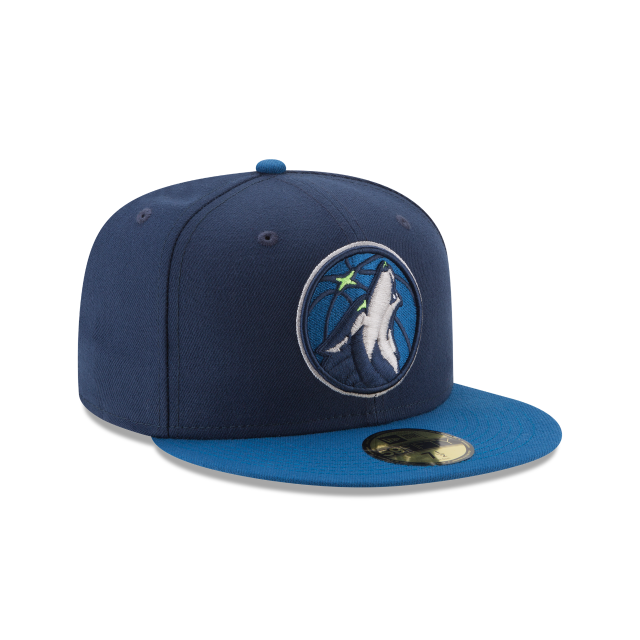 Minnesota Timberwolves NBA New Era Men Navy/Royal 59Fifty Two Tone Fitted Hat product image 6, provided for visual reference