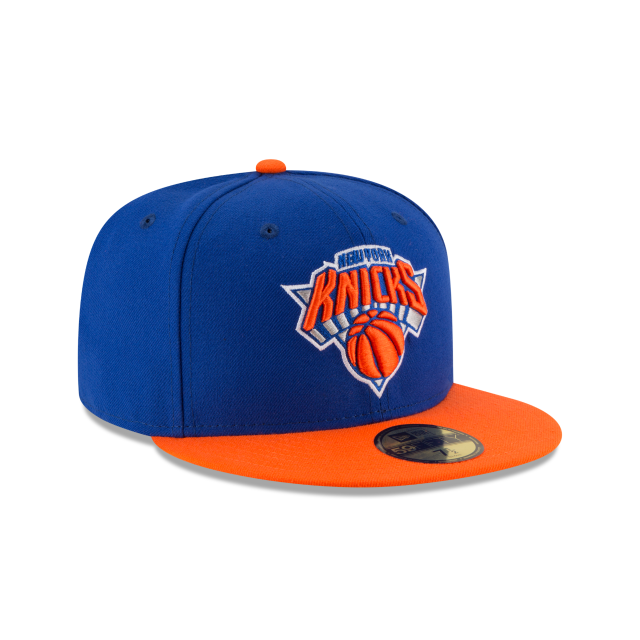 New York Knicks NBA New Era Men Royal/Orange 59Fifty Two Tone Fitted Hat product image 6, provided for visual reference and