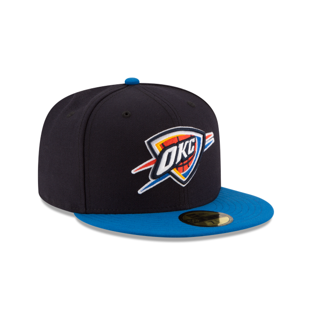 Oklahoma City Thunder NBA New Era Men Navy/Blue 59Fifty Two Tone Fitted Hat product image 6, provided for visual reference