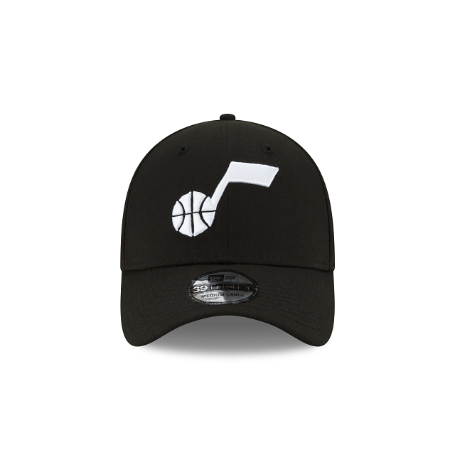 Utah Jazz NBA New Era Men Black/White 39Thirty Team Classic Stretch Fit Hat product image 6, provided for visual reference