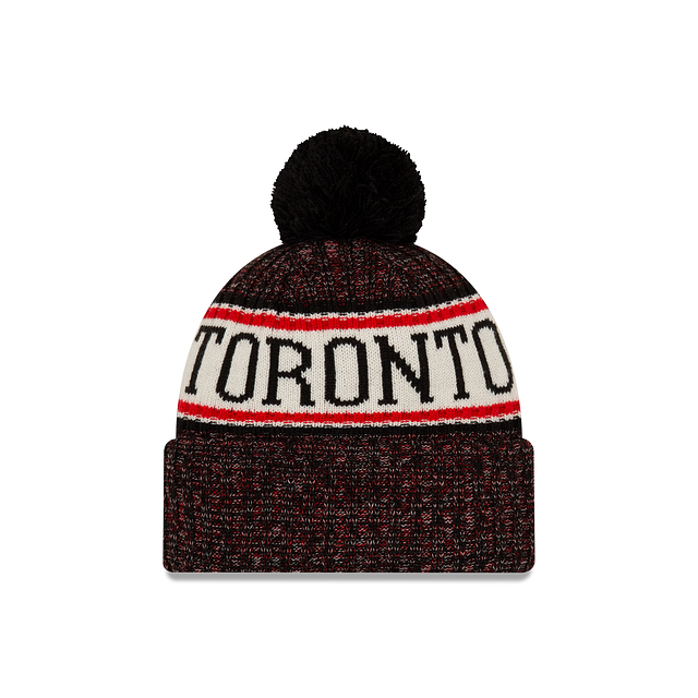 Toronto Raptors NBA New Era Men Black Sport Cuff Pom Knit product image 2, provided for visual reference and product detail