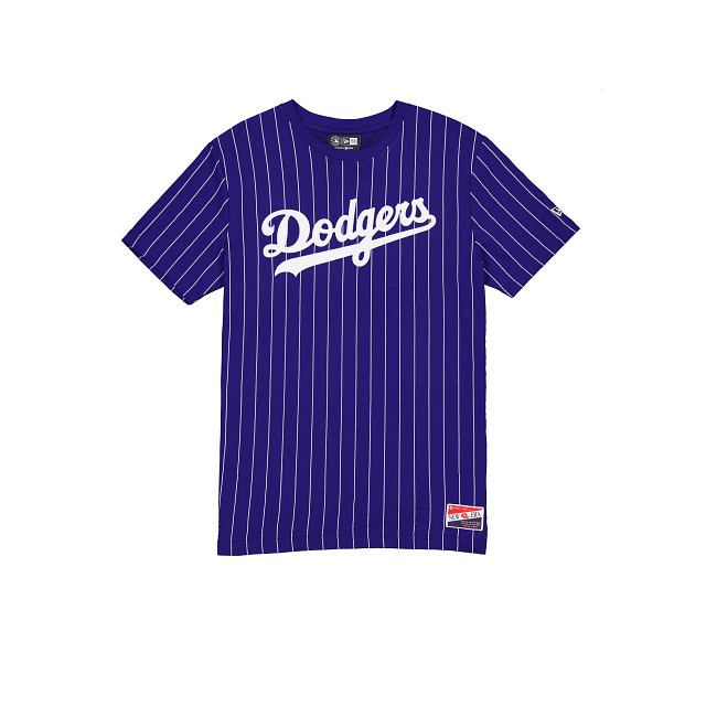 Los Angeles Dodgers MLB New Era Royal Men Pinstripe T-Shirt product image 1, provided for visual reference and product