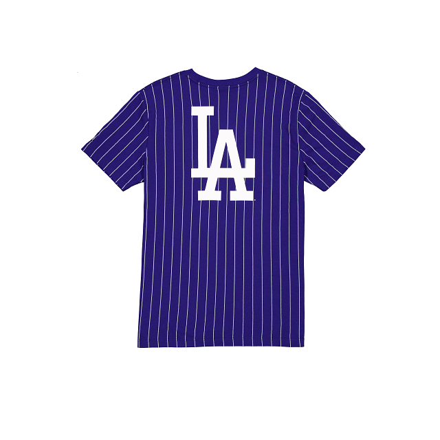 Los Angeles Dodgers MLB New Era Royal Men Pinstripe T-Shirt product image 2, provided for visual reference and product