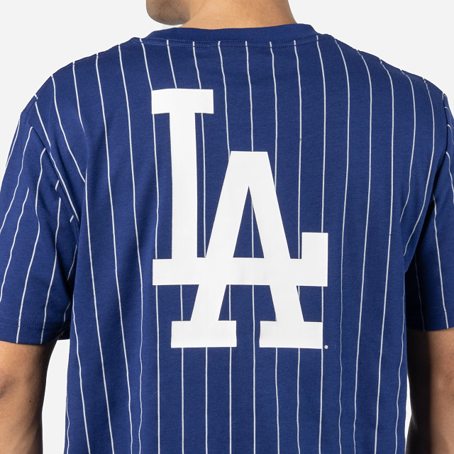 Los Angeles Dodgers MLB New Era Royal Men Pinstripe T-Shirt product image 4, provided for visual reference and product
