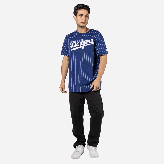 Los Angeles Dodgers MLB New Era Royal Men Pinstripe T-Shirt product image 8, provided for visual reference and product