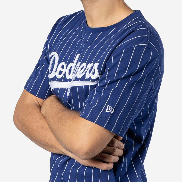 Los Angeles Dodgers MLB New Era Royal Men Pinstripe T-Shirt product image 3, provided for visual reference and product