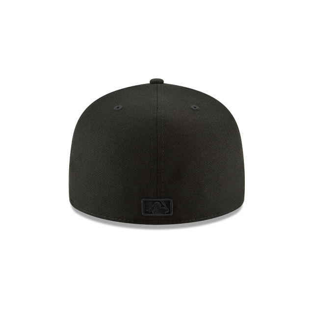 Florida Marlins MLB New Era Men Black on Black 59Fifty Basic Fitted Hat product image 2, provided for visual reference and