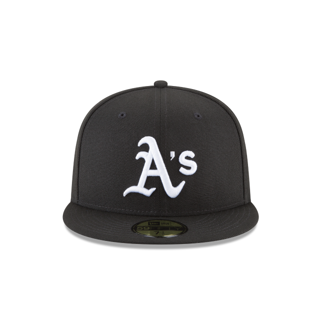 Oakland Athletics MLB New Era Men Black White 59Fifty Basic Fitted Hat product image 5, provided for visual reference and