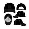 New York Yankees MLB New Era Men Black on Black 9Forty A-Frame Snapback Hat product image 1, provided for visual reference