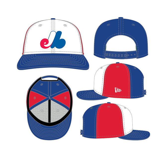 Montreal Expos MLB New Era Men Tricolor 9Seventy Snapback Hat product image 1, provided for visual reference and product