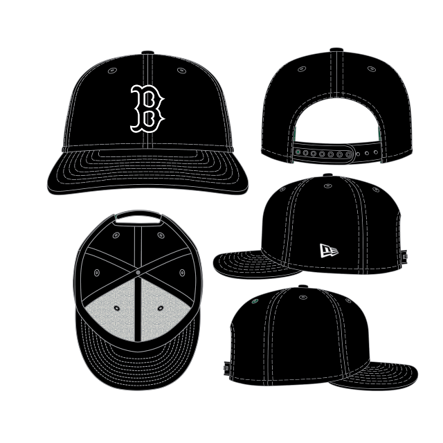 Boston Red Sox MLB New Era Men Black White 9Seventy Snapback Hat product image 1, provided for visual reference and product