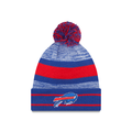 Buffalo Bills NFL New Era Men Blue Cuff Pom Knit Hat product image 1, provided for visual reference and product detail review