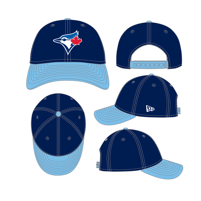 Toronto Blue Jays MLB New Era Men Navy/Royal 9Forty M-Crown Stretch Snapback product image 4, provided for visual reference