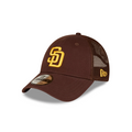 San Diego Padres MLB New Era Men Brown 9Forty Trucker Adjustable Hat product image 1, provided for visual reference and