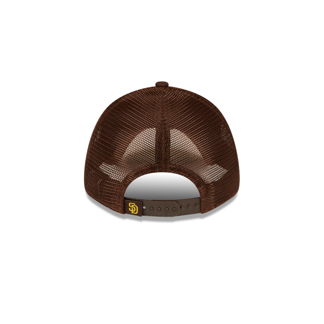 San Diego Padres MLB New Era Men Brown 9Forty Trucker Adjustable Hat product image 2, provided for visual reference and