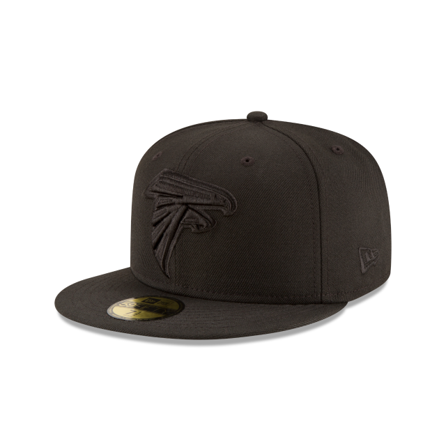 Atlanta Falcons NFL New Era Men Black on Black 59Fifty Team Basic Fitted Hat product image 1, provided for visual reference