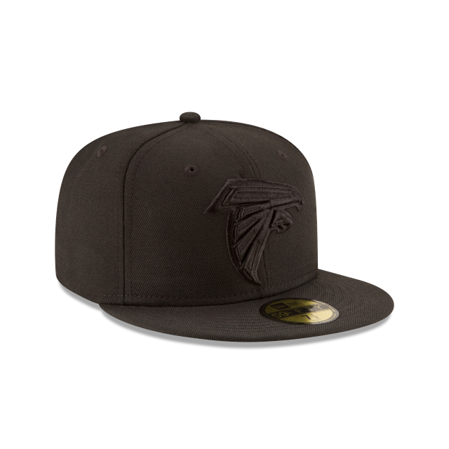 Atlanta Falcons NFL New Era Men Black on Black 59Fifty Team Basic Fitted Hat product image 6, provided for visual reference
