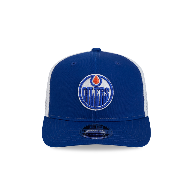 Edmonton Oilers NHL New Era Men Royal 9Seventy Trucker Snapback Hat product image 6, provided for visual reference and