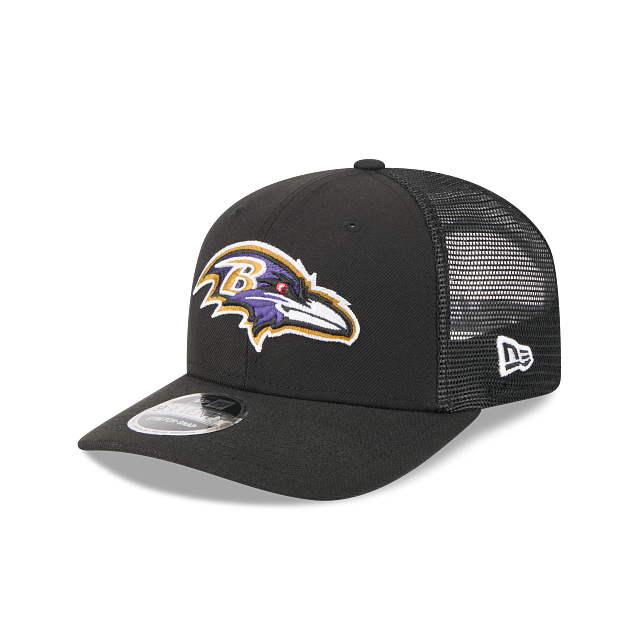 Baltimore Ravens NFL New Era Men Black 9Seventy Stretch Trucker Snapback product image 1, provided for visual reference and